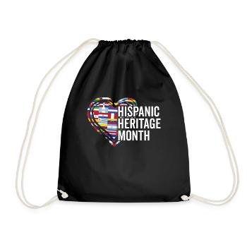 Hispanic Heritage Month Flag Funny Hispanic - Drawstring Bag - black - Front