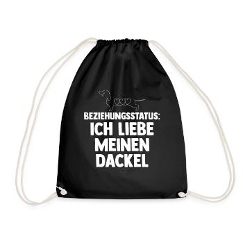 Hund Beziehungsstatus Dackel - Turnbeutel - Schwarz - Vorne