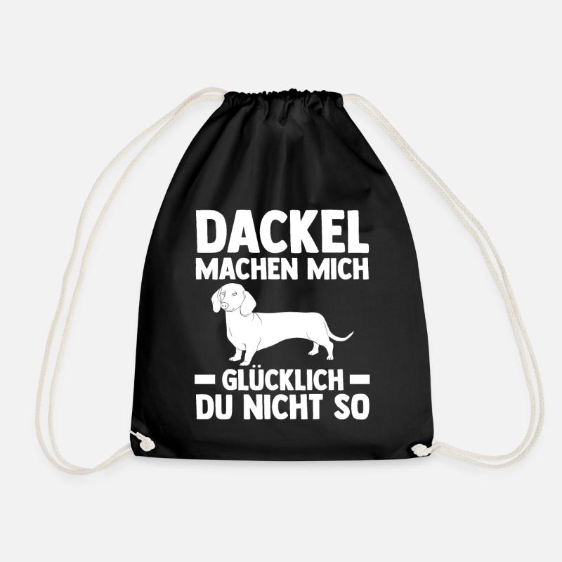 Hund Dackel - Turnbeutel - Schwarz