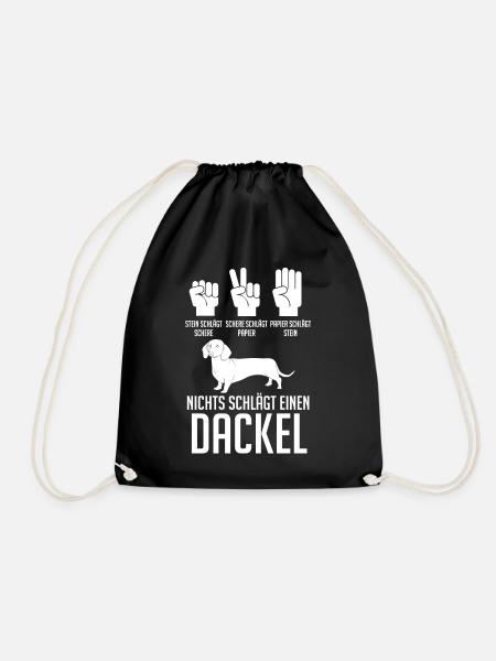 Hund Dackel - Turnbeutel - Schwarz