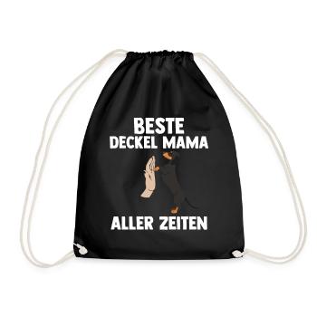Hund Mutter Mama Dackel - Turnbeutel - Schwarz - Vorne
