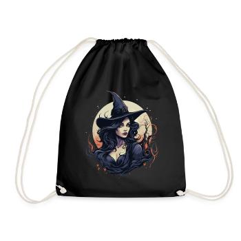 Sorcière élégante au clair de lune: Halloween avec magie - Sac de sport léger - noir - Devant