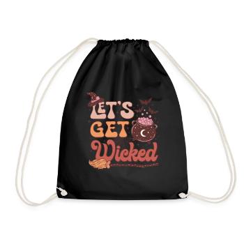 Let's Get Wicked: Vintage Halloween Hexen Design - Turnbeutel - Schwarz - Vorne