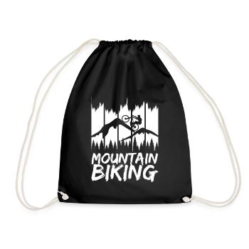 Lustiges Mountainbiking - Turnbeutel - Schwarz - Vorne