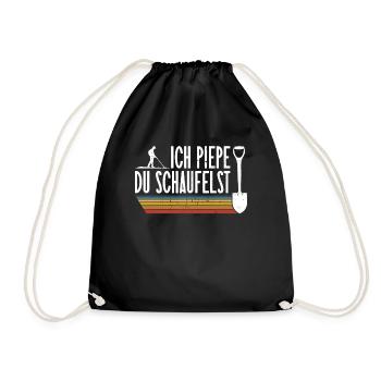 Ich Piepe - Du Schaufelst - Metalldetektor - Turnbeutel - Schwarz - Vorne