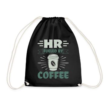 HR fueled by Coffee - HR Management Human - Turnbeutel - Schwarz - Vorne