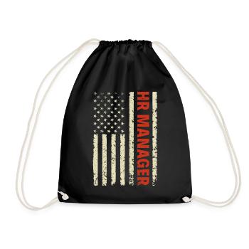 HR Manager American Flag USA - HR Management - Drawstring Bag - black - Front