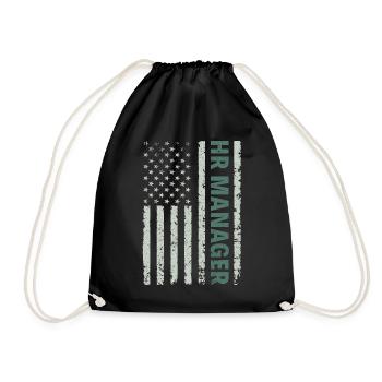 HR Manager American Flag USA - HR Management - Turnbeutel - Schwarz - Vorne