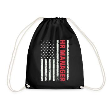 HR Manager American Flag USA - HR Management - Turnbeutel - Schwarz - Vorne