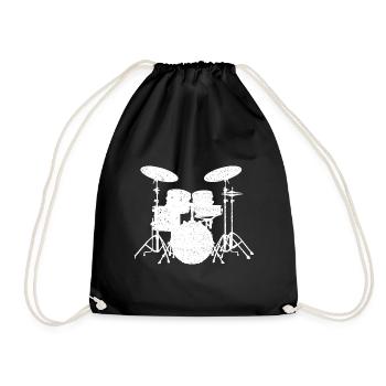 Meilleure conception de batterie pour hommes Femmes Drum Set Drumming - Sac de sport léger - noir - Devant