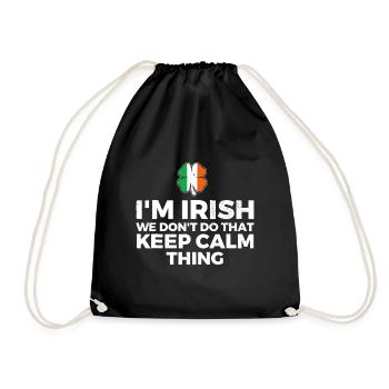 Je suis irlandais nous ne faisons pas ça garder le calme - Sac de sport léger - noir - Devant