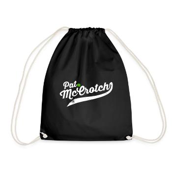 Pat McCrotch Funny Irish Name | St Patricks Day - Drawstring Bag - black - Front