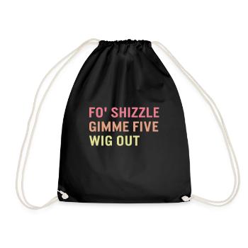 Chemise en langue des signes, fo shizzle ASL Slang Tee, - Sac de sport léger - noir - Devant