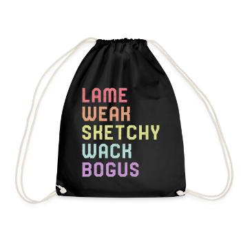 Gebärdensprache-Hemd, lahmes schwaches ASL-Slang-T-Shirt, - Turnbeutel - Schwarz - Vorne