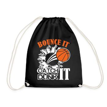 Basketball Basketball Bounce It Catch it Dunk it - Drawstring Bag - black - Front