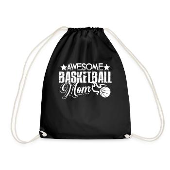 Basketball Awesome Basketball Mom - Drawstring Bag - black - Front
