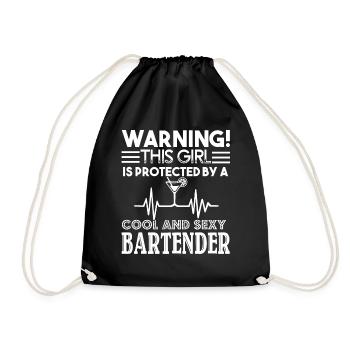 Bartender Protected By Sexy Bartender - Drawstring Bag - black - Front