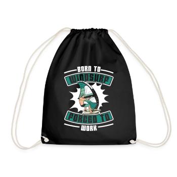 Born To Windsurf Forcé de travailler Surfer Windsurf - Sac de sport léger - noir - Devant