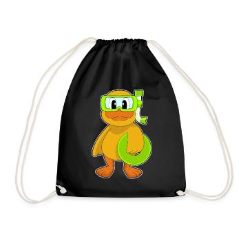 Duck Diver Snorkel Diving - Drawstring Bag - black - Front