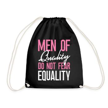Feminist Men Of Quality Don't Fear - Drawstring Bag - black - Front