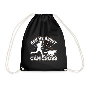 Dog running Canicross Design - Turnbeutel - Schwarz - Vorne