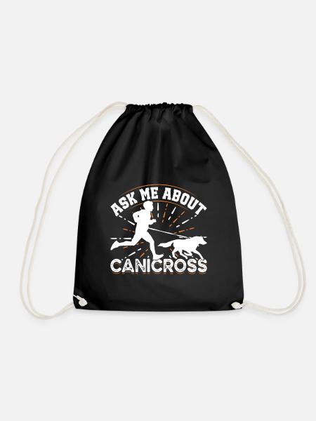 Dog running Canicross Design - Turnbeutel - Schwarz