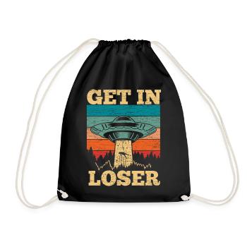 Retro Ufo Alien - Turnbeutel - Schwarz - Vorne