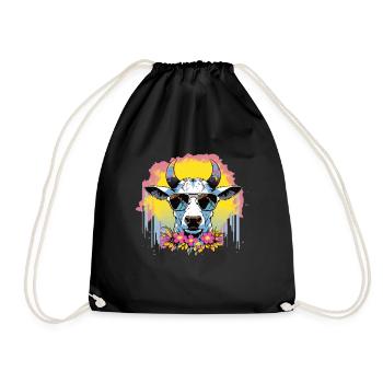 Cow Cow Head Cows Agriculture Cow Farmer - Drawstring Bag - black - Front