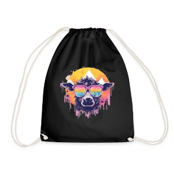 Cow Cow Head Cows Agriculture Cow Farmer - Drawstring Bag - black - Front