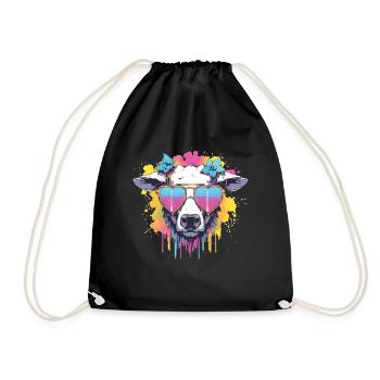 Cow Cow Head Cows Agriculture Cow Farmer - Drawstring Bag - black - Front