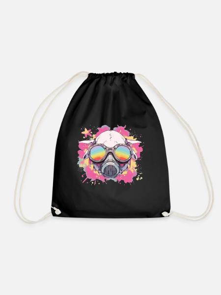 Pig Sunglasses Pig Pig Pig Pig Pig Pig - Drawstring Bag - black