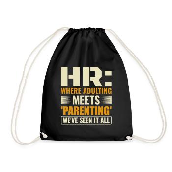 HR Where Adulting Meets Parenting - HR Management - Drawstring Bag - black - Front