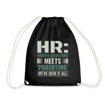 HR Where Adulting Meets Parenting - HR Management - Drawstring Bag - black - Front
