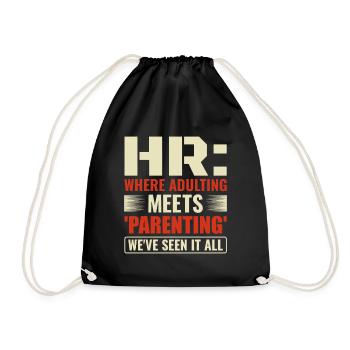 HR Where Adulting Meets Parenting - HR Management - Drawstring Bag - black - Front
