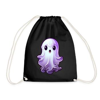 Kawaii Geist Halloween Anime - Turnbeutel - Schwarz - Vorne