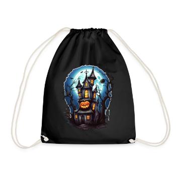Halloween haunted house - Drawstring Bag - black - Front