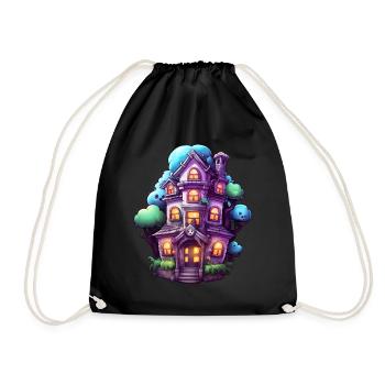Maison hantée comique - Sac de sport léger - noir - Devant