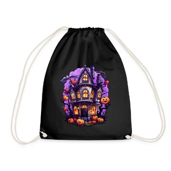 Bande dessinée Halloween Maison hantée - Sac de sport léger - noir - Devant