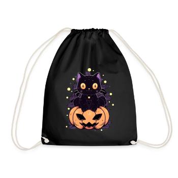 Cat Manga Halloween - Drawstring Bag - black - Front