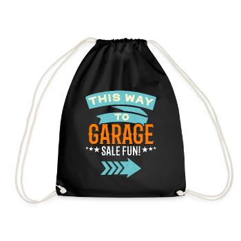 Les ventes de garage de cette façon au marché aux puces de la vente de garage - Sac de sport léger - noir - Devant