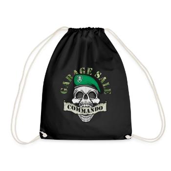 Garage Sale Commando Flea Market Bargain Hunter - Drawstring Bag - black - Front