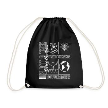 Chemise Earth, Thé écologique, Respectueux de l’environnement, - Sac de sport léger - noir - Devant