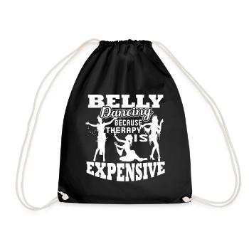 Belly Dance Belly Dance Cheaper Than Therapy - Drawstring Bag - black - Front