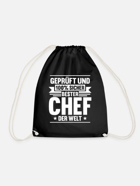 Arbeit Kollegen Büro Teamleiter Führungskraft Chef - Turnbeutel - Schwarz
