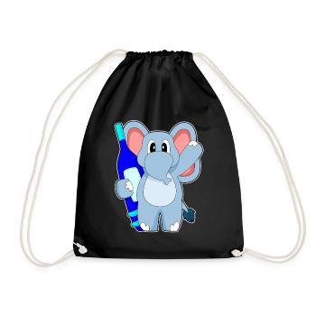 Elephant Clinical Thermometer - Drawstring Bag - black - Front