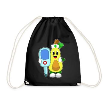 Avocado Nurse Clinical Thermometer - Drawstring Bag - black - Front