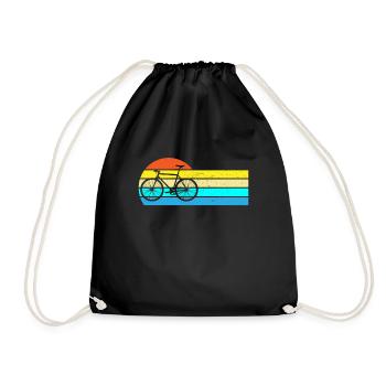Retro-Bike Abenteuer MTB Fahr mit Stil durch Berge - Turnbeutel - Schwarz - Vorne