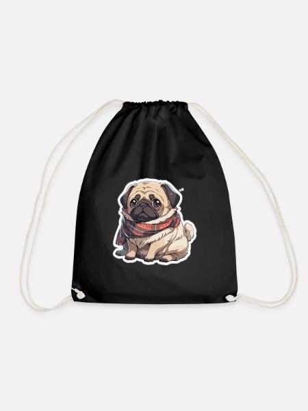 Mops Mops Hund Mops Geschenke Mops Liebhaber - Turnbeutel - Schwarz
