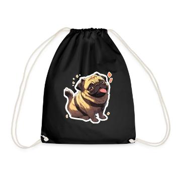 Pug Pug Dog Pug Gifts Pug Lovers - Drawstring Bag - black - Front