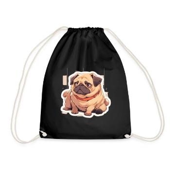 Pug Pug Dog Pug Gifts Pug Lovers - Drawstring Bag - black - Front
